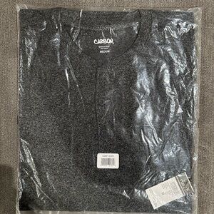 Carbon Men's Charcoal Long Sleeve Henley